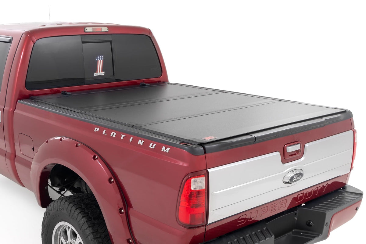 Hard Tri-Fold Flip Up Bed Cover | 6'10" Bed | Ford F-250/F-350 Super Duty (99-16) - Bed Covers (Image 1 of 6)
