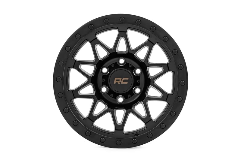 Rough Country 78 Series Wheel | Simulated Beadlock | Black | 18x9 | 5x5 | 0mm (manufacturer page)