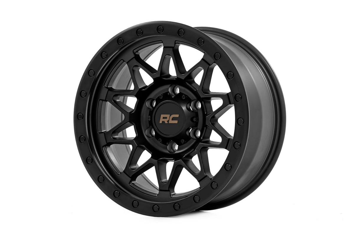 Rough Country 78 Series Wheel | Simulated Beadlock | Black | 17x8.5 | 6x5.5 | +0mm (manufacturer page)