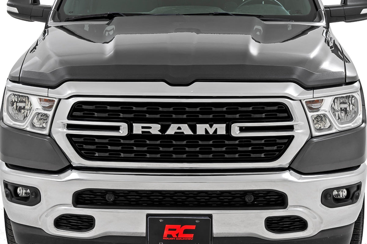 Rough Country HP20010 Hood Protector | Gloss Black | Ram 1500 2WD/4WD (2019-2026) - Studio View 2