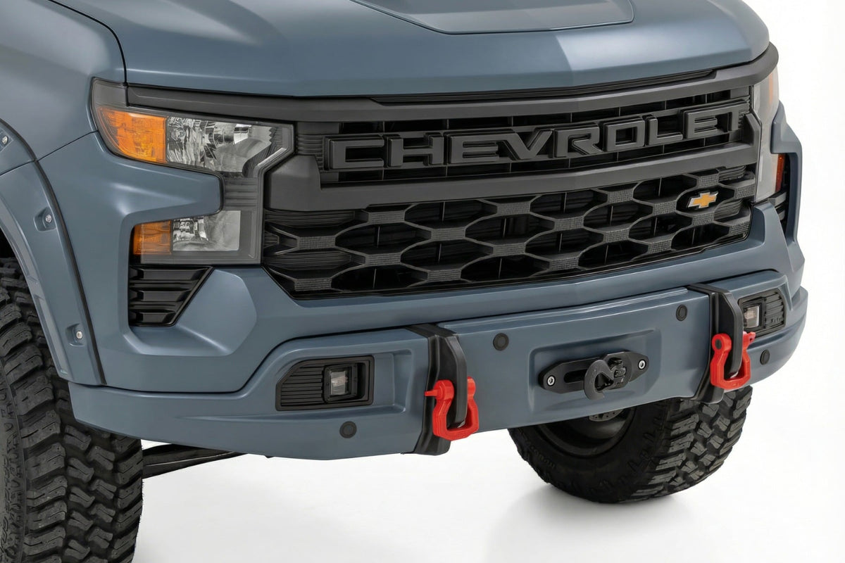 Rough Country 13007-GNO Front FXS Bumper | 12000S | GNO Slate Gray | Chevy Silverado 1500 (23-26) - Studio View 1