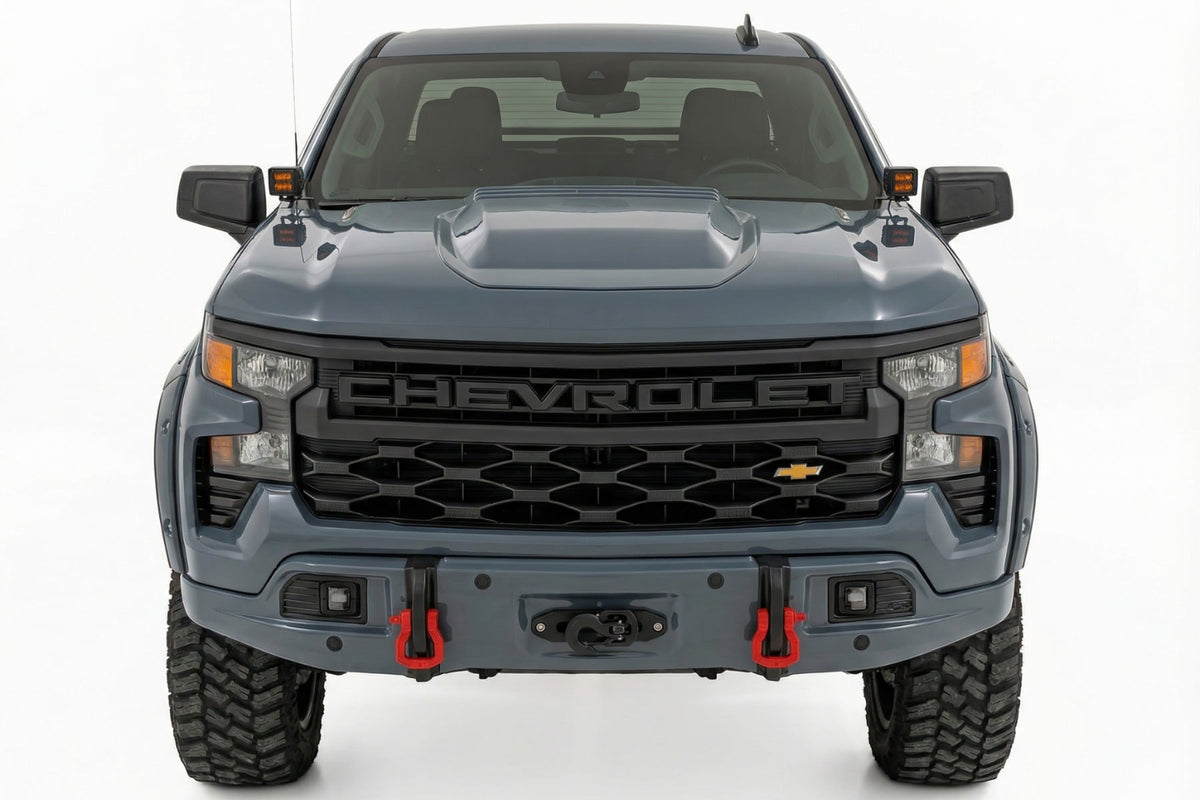 Rough Country 13007-GNO Front FXS Bumper | 12000S | GNO Slate Gray | Chevy Silverado 1500 (23-26) - Studio View 2