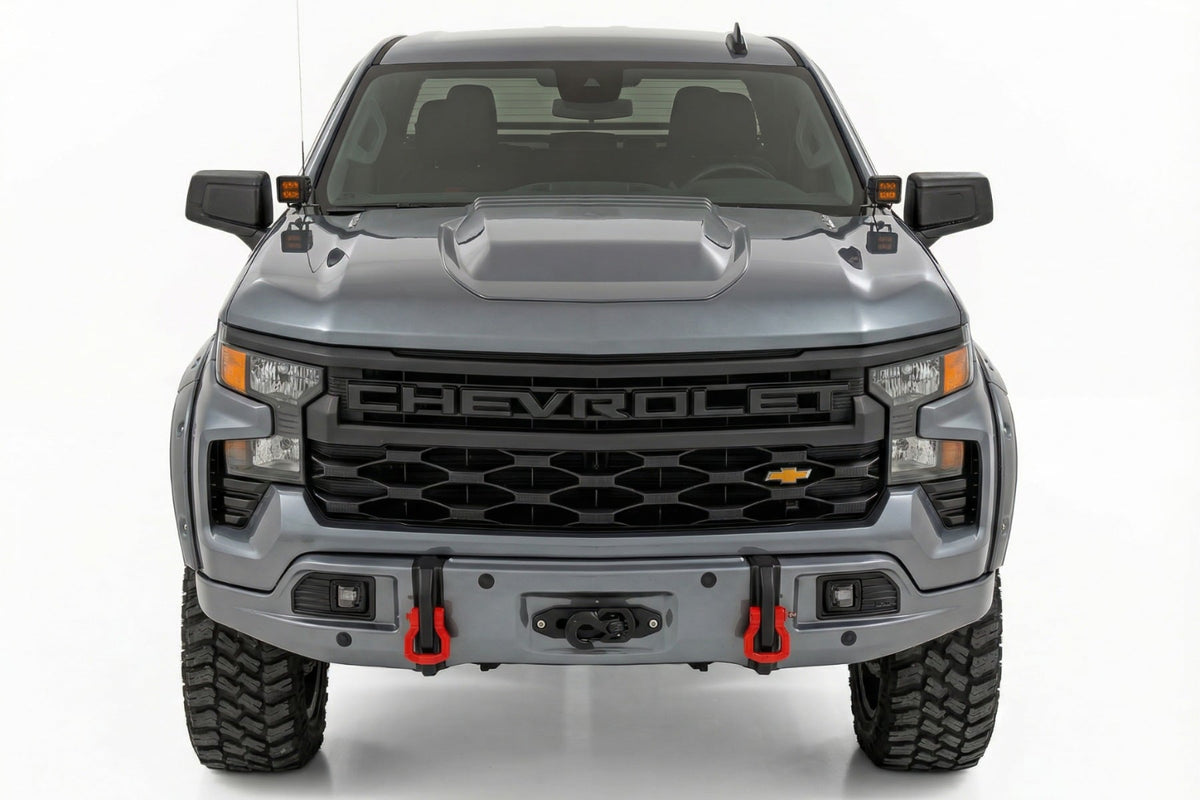 Rough Country 13007-GXD Front FXS Bumper | 12000S | GXD Sterling Grey Metallic | Chevy Silverado 1500 (23-26) - Studio View 2