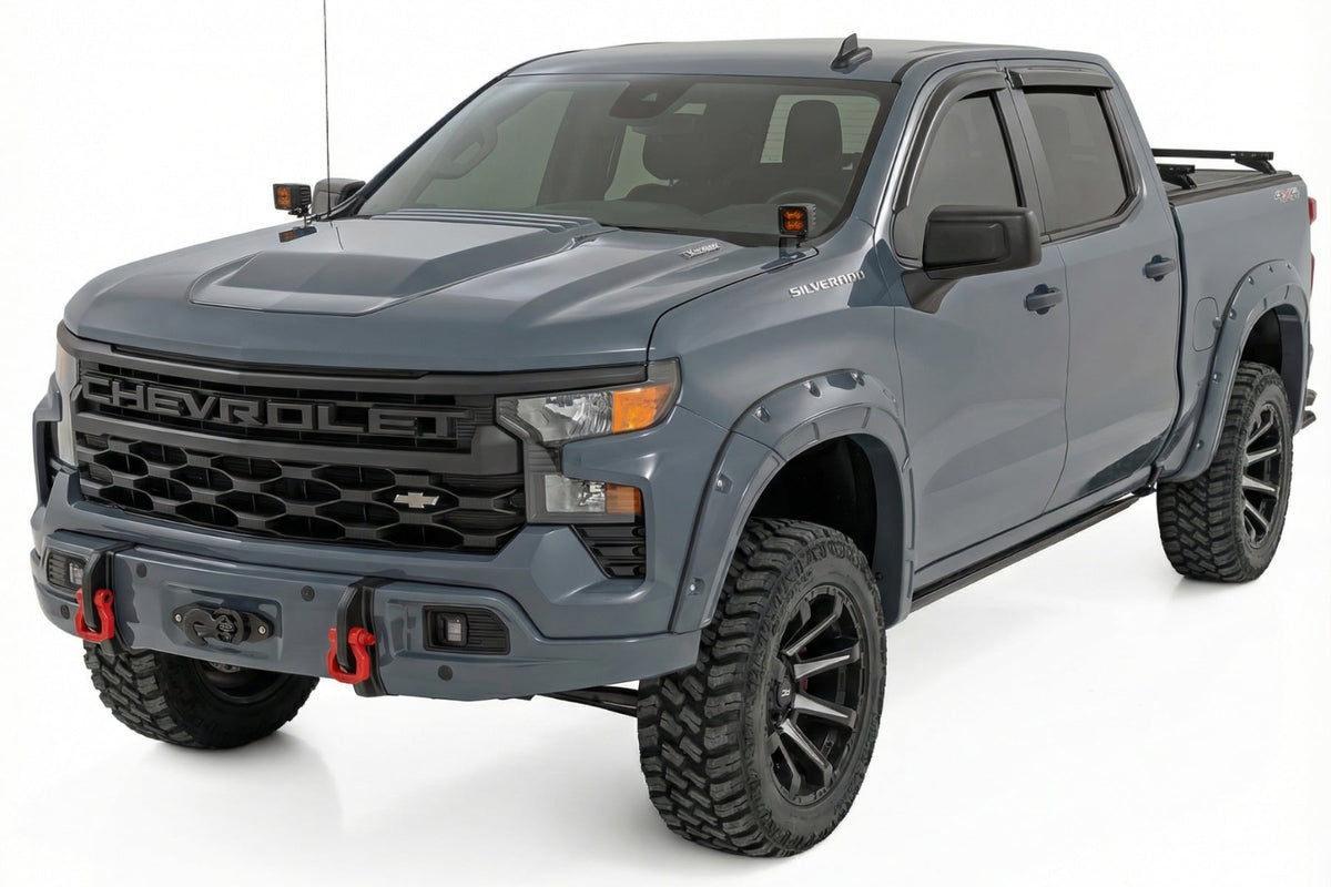 Rough Country 13007-GNO Front FXS Bumper | 12000S | GNO Slate Gray | Chevy Silverado 1500 (23-26) - Studio View 3