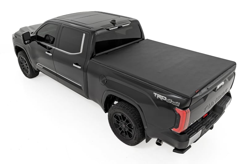 RC Soft Tri-Fold Bed Cover | With & W/O OE Rails | 6'7" Bed | Toyota Tundra (22-26) (manufacturer page)