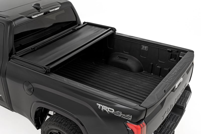 RC Soft Tri-Fold Bed Cover | 5'7" Bed | with and w/o OE Rail | Toyota Tundra (22-26) (manufacturer page)