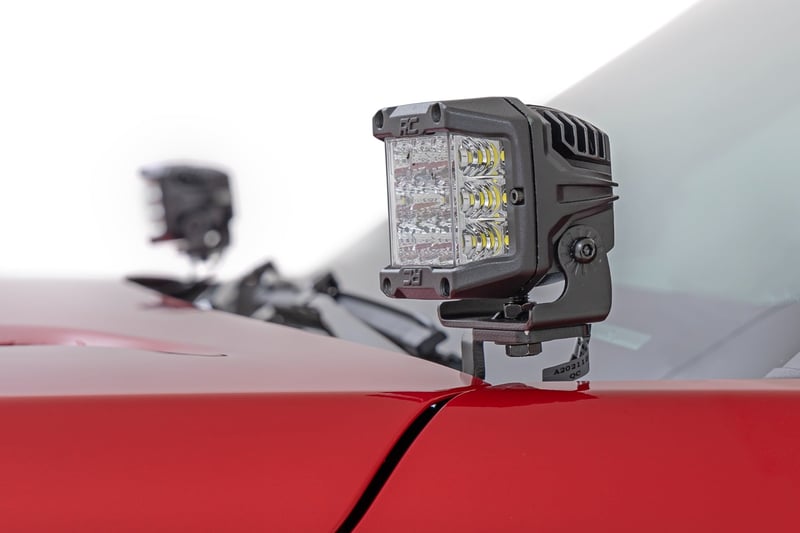 RC LED Light Kit | Ditch Mount | 2" Black Pair | Amber DRL | Toyota Tacoma (24-26) (manufacturer page)