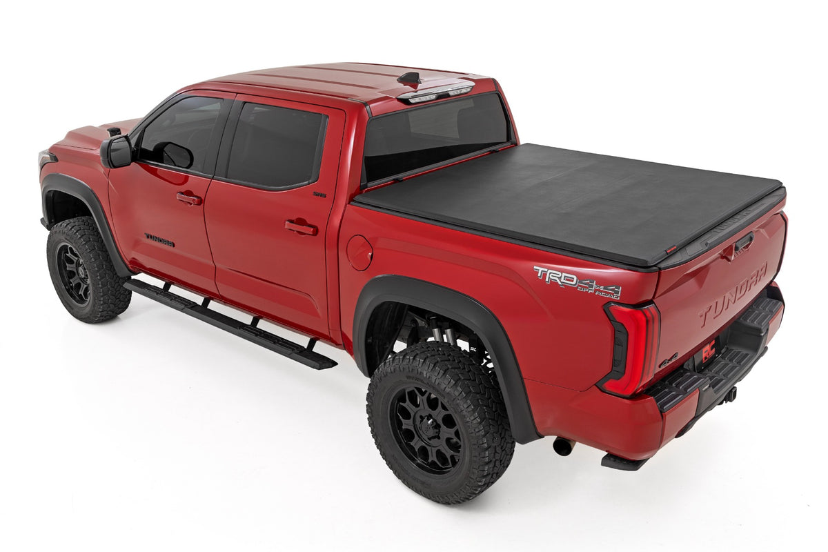 Soft Tri-Fold Bed Cover | 5'7" Bed | with and w/o OE Rail | Toyota Tundra (22-26) - Bed Covers (Image 4 of 6)
