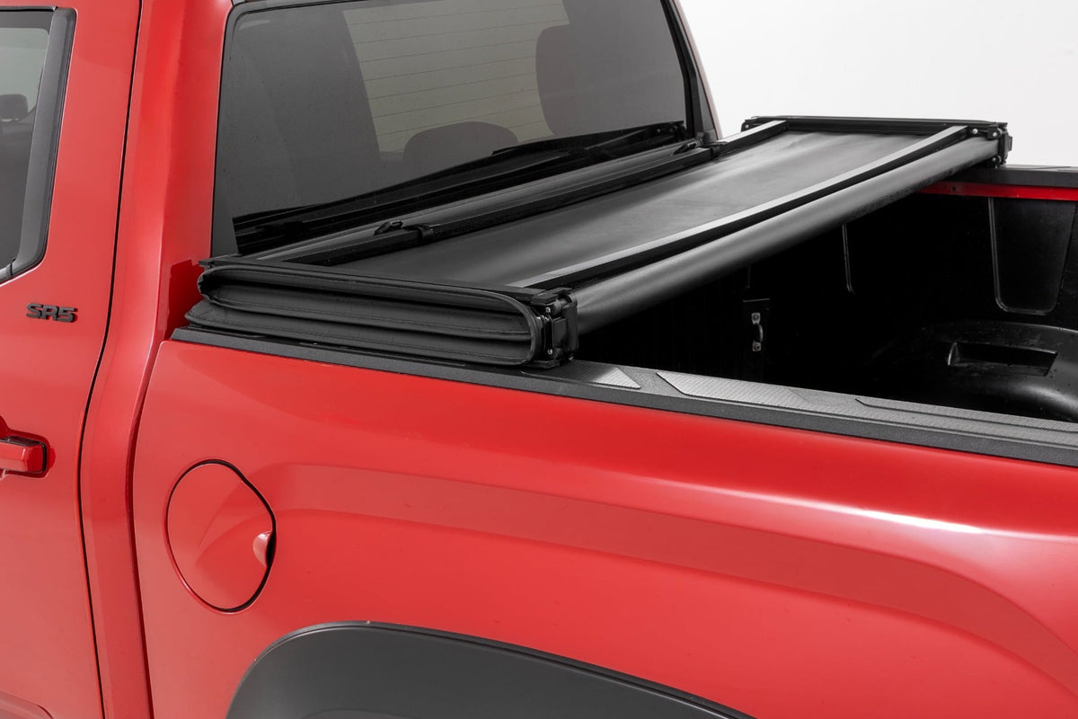 Soft Tri-Fold Bed Cover | 5'7" Bed | with and w/o OE Rail | Toyota Tundra (22-26) - Bed Covers (Image 3 of 6)