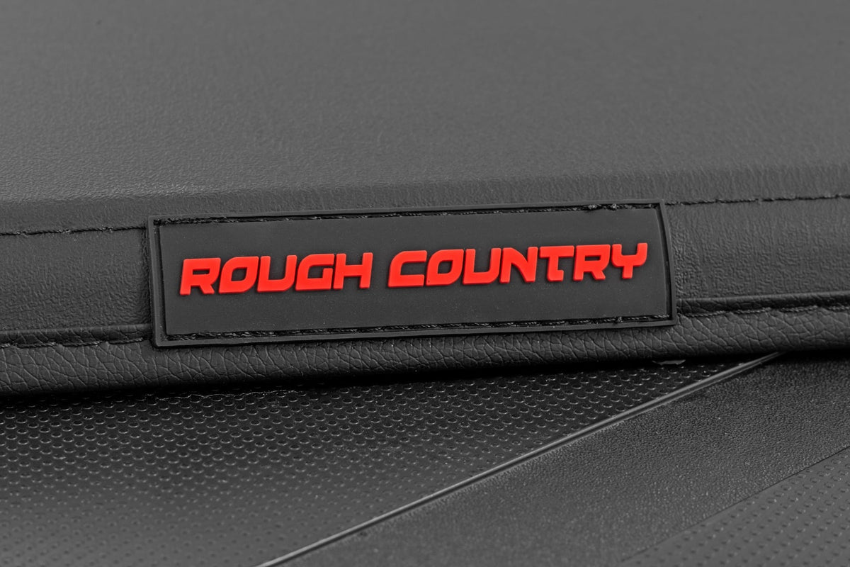 Rough Country 41419560A Soft Tri-Fold Bed Cover | 5'7" Bed | with and w/o OE Rail | Toyota Tundra (22-26) - Studio View 5
