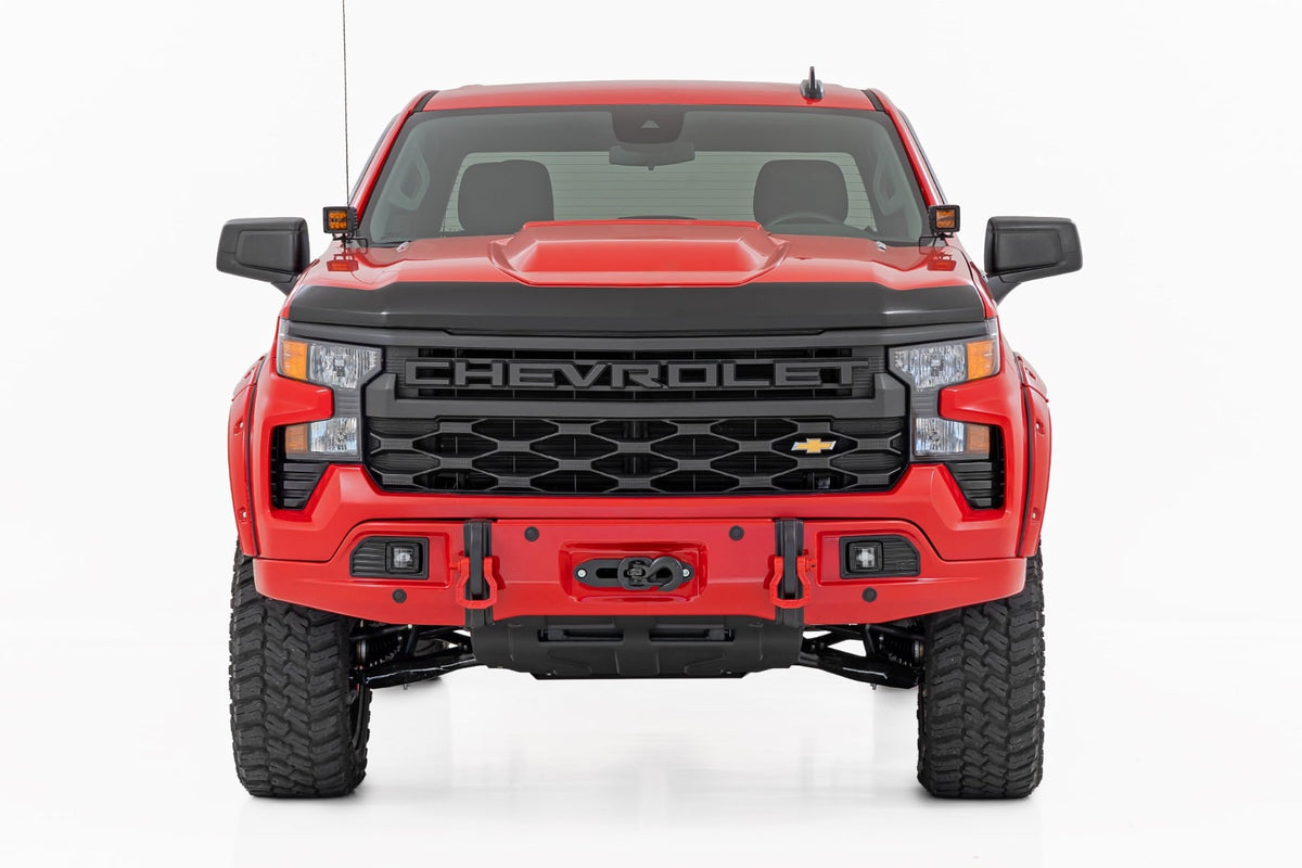 Rough Country HP10010-RCGB Hood Protector | Gloss Black | Chevy Silverado 1500 2WD/4WD (2019-2026) - Studio View 2