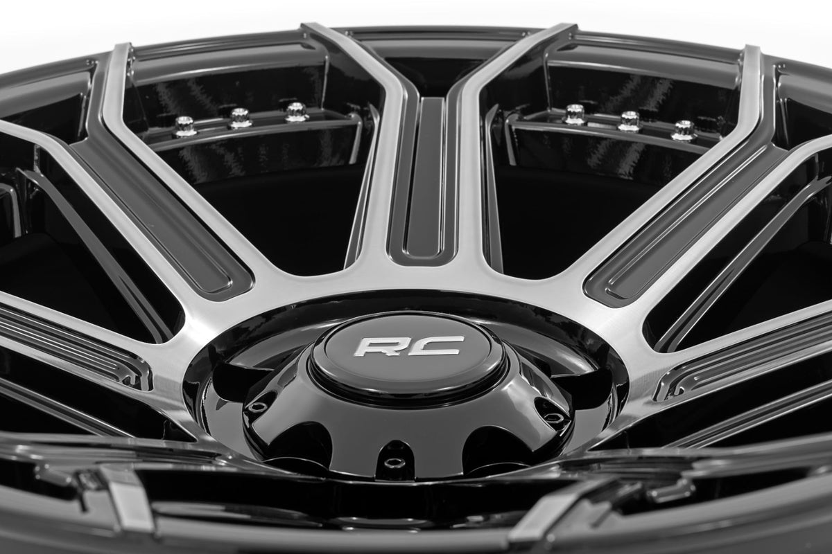Rough Country 89 Series Wheel | One-Piece | Black Machined Gun Metal | 17x9 | 5x5 | -12mm - RC Wheels (Image 4 of 6)