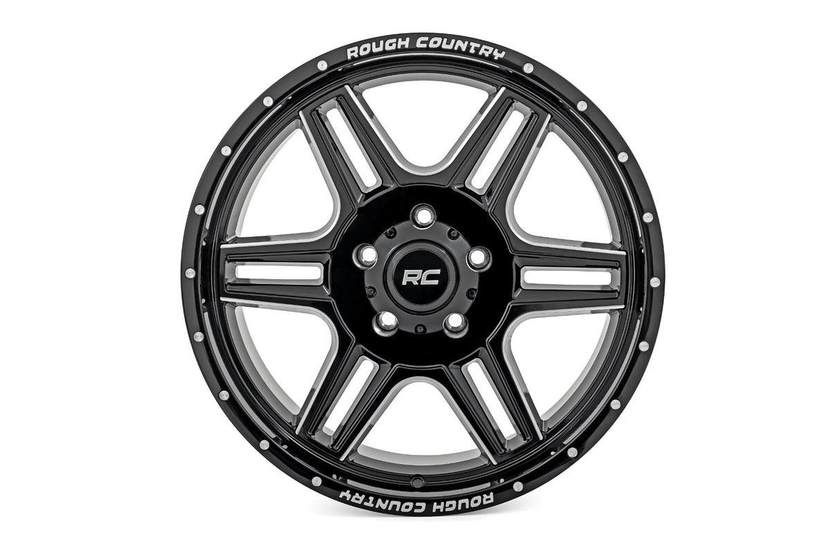 Rough Country 92180017 92 Series Wheel | Machined One-Piece | Gloss Black | 18x9 | 6x135 | +0mm - Image 3