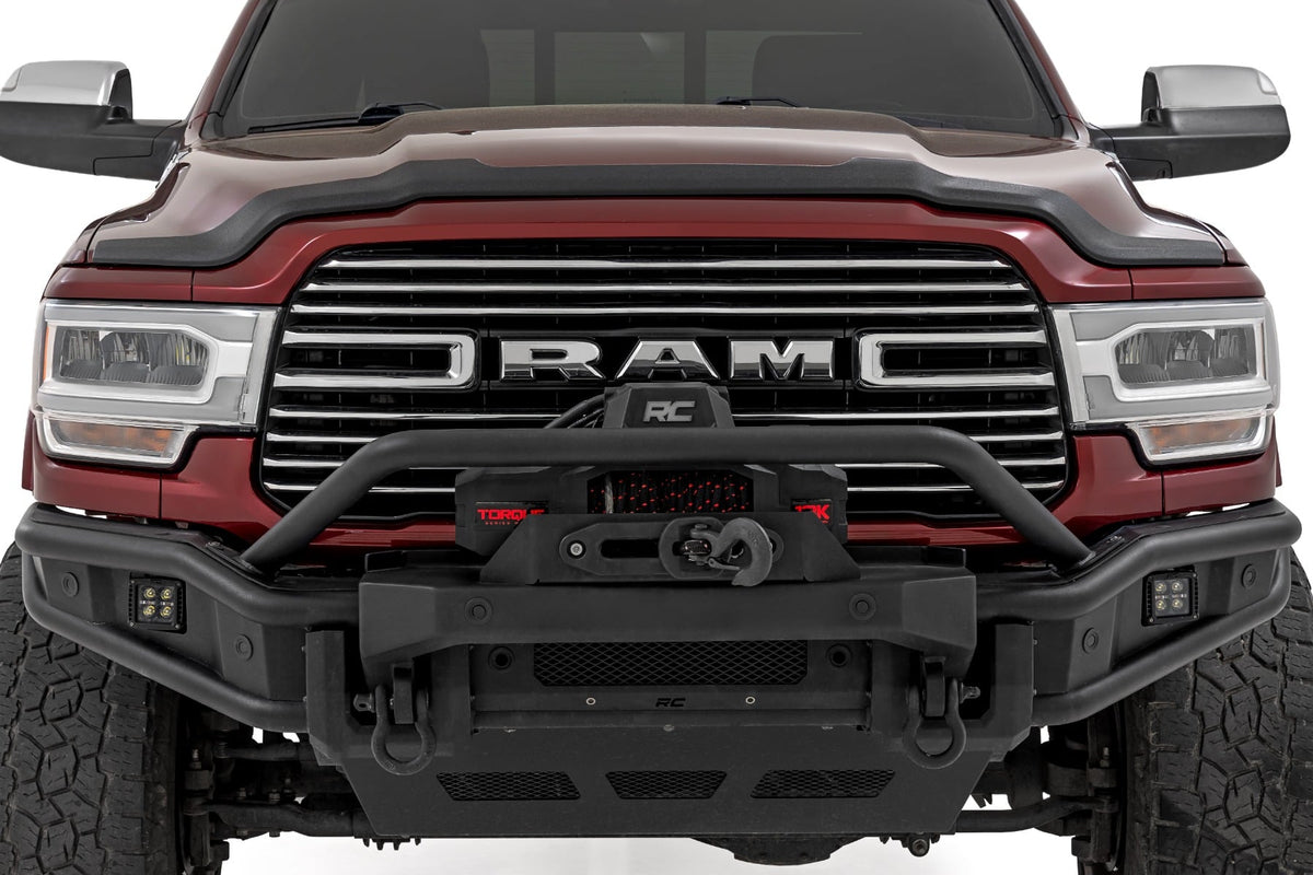 Rough Country HP20011-RCGB Hood Protector | Gloss Black | Ram 2500/3500 2WD/4WD (2019-2026) - Studio View 3