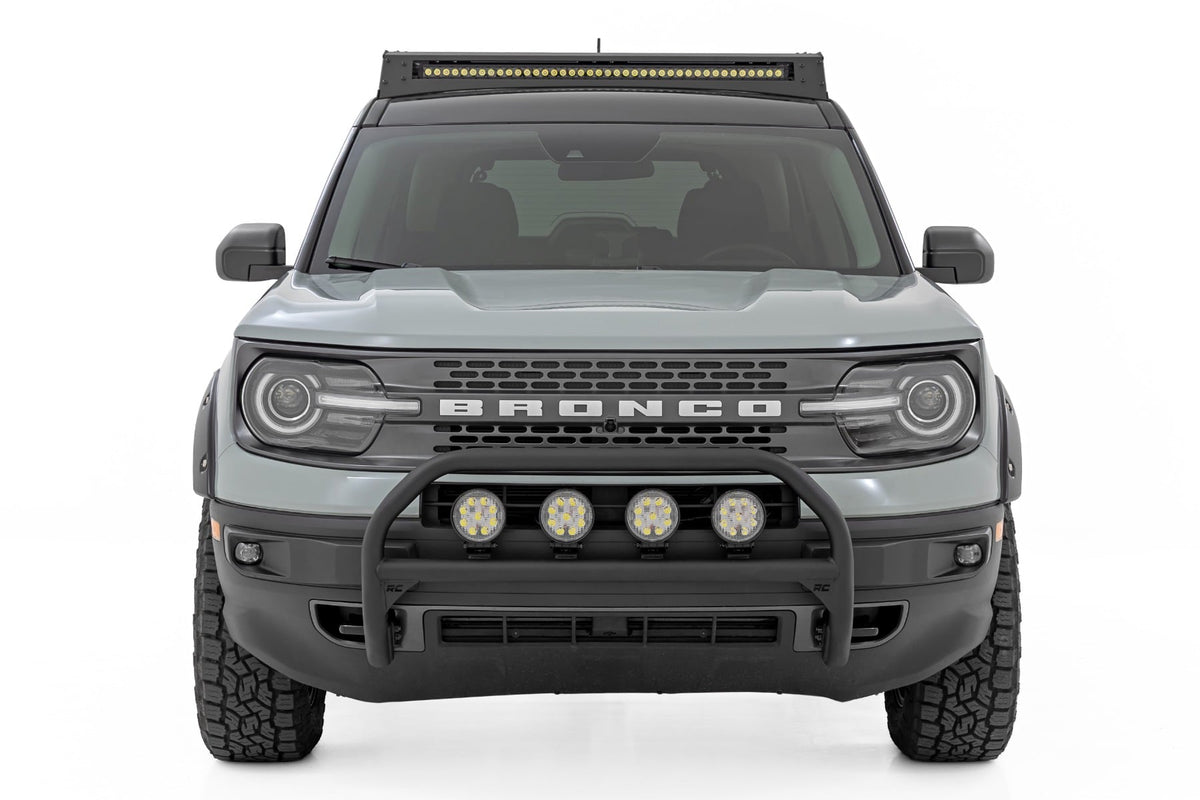 Nudge Bar | w/ Tow Hooks | 4 Inch Round Led (x4) | Ford Bronco Sport (21-24) - Bull Bars (Image 4 of 6)