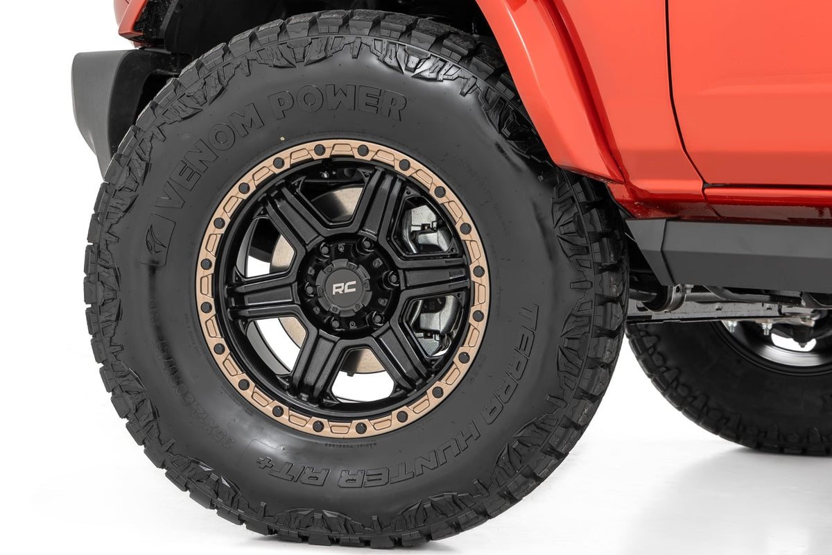 Rough Country 79 Series Wheel | One-Piece | Semi Gloss Black w/Bronze Ring | 18x9 | 5x5.5 | -12mm - RC Wheels (Image 6 of 6)