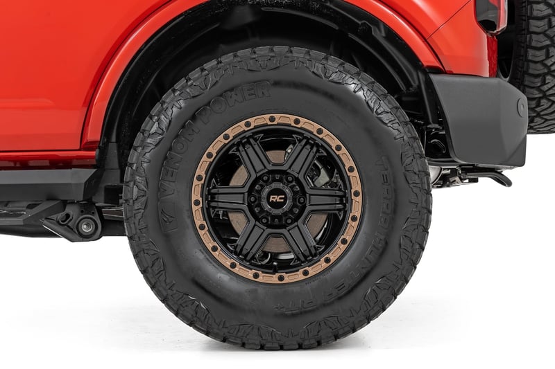 RC 79 Series Wheel | One-Piece | Semi Gloss Black w/Bronze Ring | 17x8.5 | 5x5 | 0mm (manufacturer page)