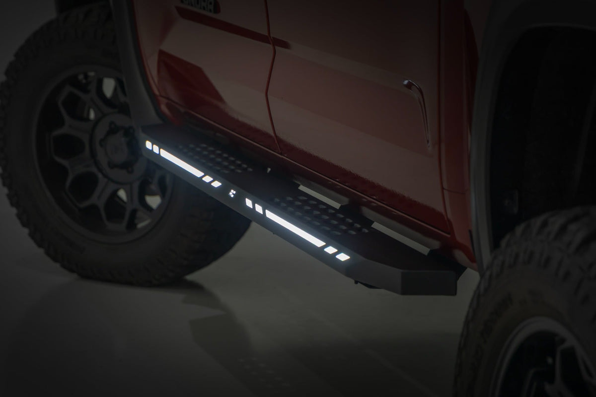 Rough Country 57008 AC2 Running Boards | Amber/White | CrewMax | Toyota Tundra 2WD/4WD (22-26) - Studio View 1