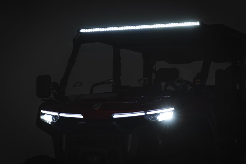 RC LED Light Mount | 50" Black Single Row | CFMOTO UFORCE U10 Pro (manufacturer page)