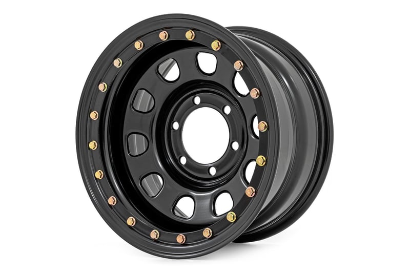 RC Steel Simulated Bead Lock Wheel | Black | 17x9 | 6x5.5 | 4.25 Bore | -12 (manufacturer page)