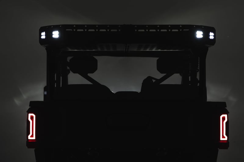 RC Cargo Rack | Dual 2" Black LED Pairs | Flush Mount | CFMOTO U10 1000 PRO (manufacturer page)