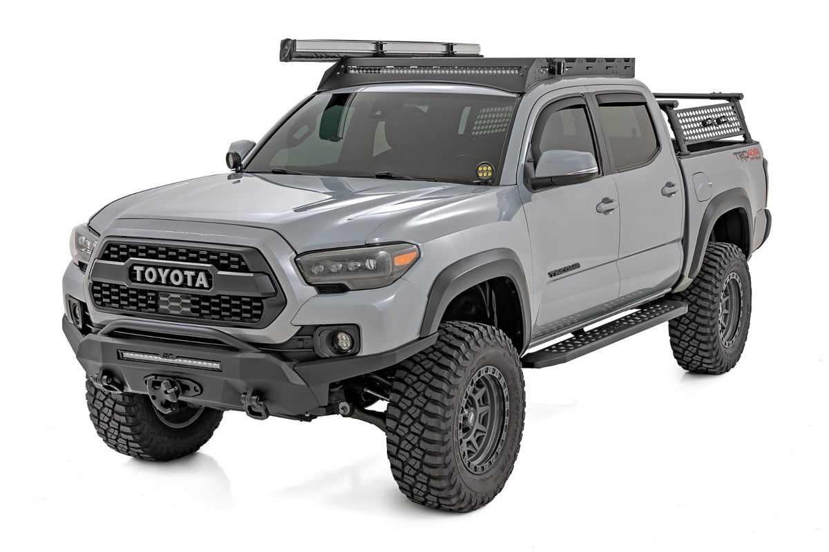 Rough Country 44012 RPT2 Running Board | Double Cab | Black | Toyota Tacoma 2WD/4WD (2016-2023) - Studio View 2