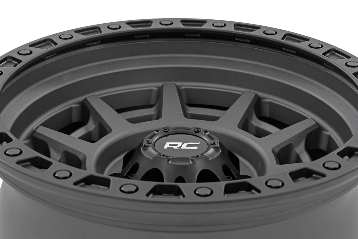 Rough Country 85 Series Wheel | Simulated Beadlock | Gunmetal Gray/Black | 17x9 | 6x5.5 | -18mm - RC Wheels (Image 3 of 4)