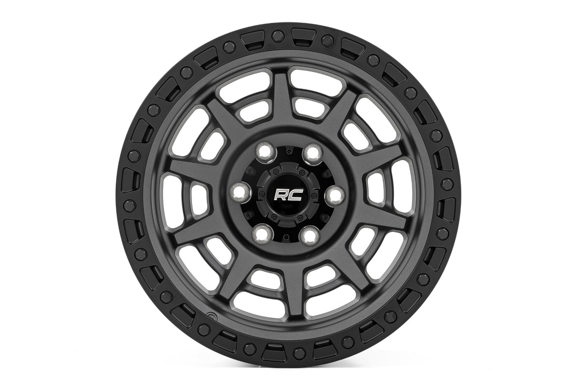 Rough Country 85170010A 85 Series Wheel | Simulated Beadlock | Gunmetal Gray/Black | 17x9 | 8x6.5 | +0 - Image 2