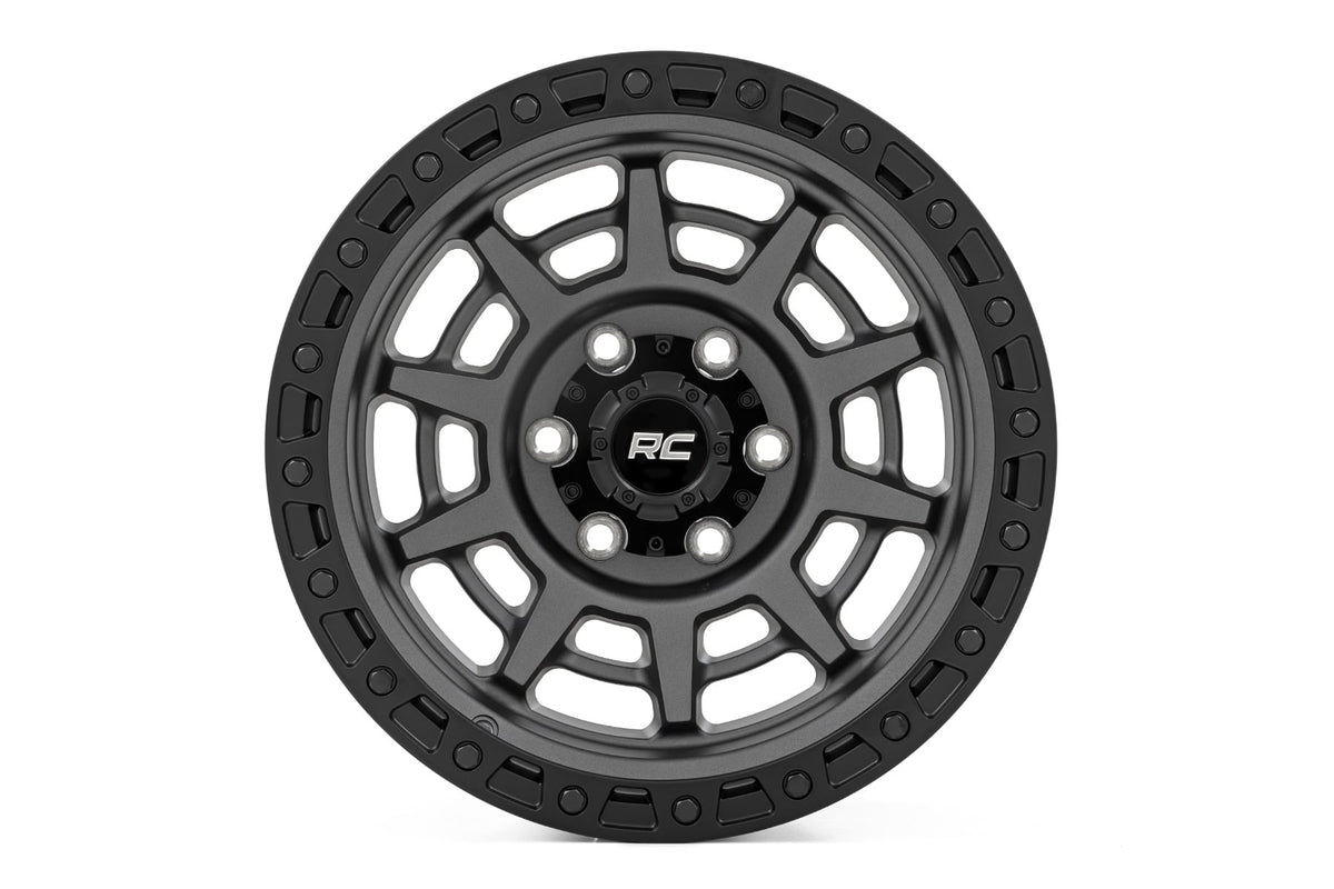 Rough Country 85171211A 85 Series Wheel | Simulated Beadlock | Gunmetal Gray/Black | 17x9 | 8x170 | -12 - Image 2