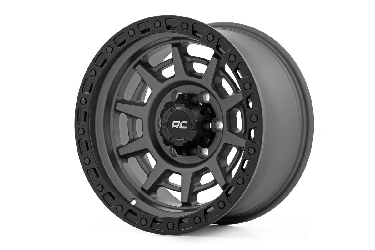 Rough Country 85 Series Wheel | Simulated Beadlock | Gunmetal Gray/Black | 17x9 | 8x6.5 | +0 - RC Wheels (Image 1 of 4)