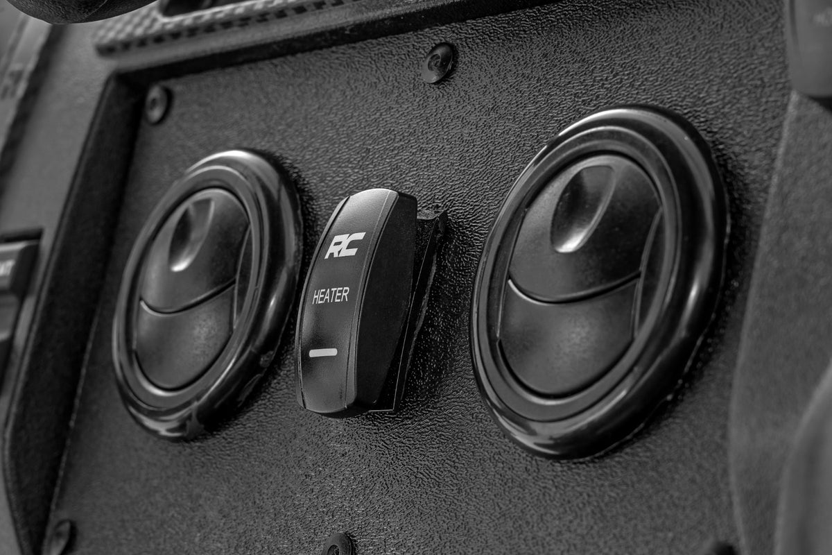 Rough Country 710HS Rocker Switch | Cab Heater | 2x1 with Logo | Blue Back Light | Polaris General XP 4 1000 - Studio View 5