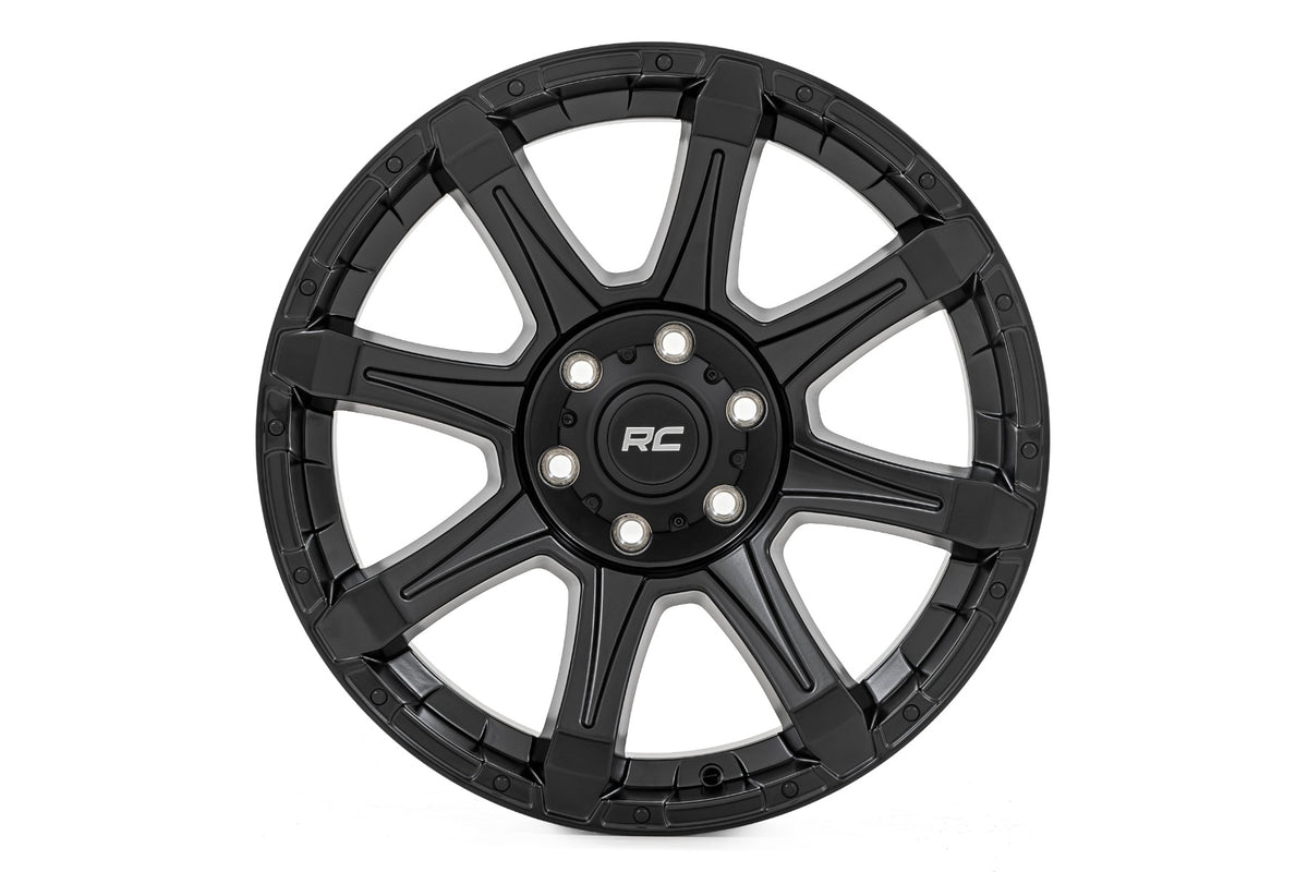 Rough Country 81 Series Wheel | One-Piece | Semi Gloss Black | 20x9 | 6x5.5 | -12mm - RC Wheels (Image 2 of 6)