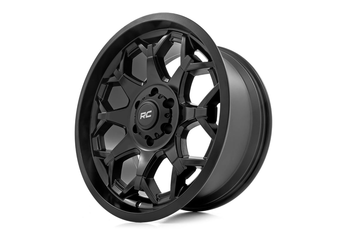 Rough Country 80 Series Wheel | One-Piece | Semi Gloss Black | 20x9 | 6x5.5 | -12mm - RC Wheels (Image 3 of 6)