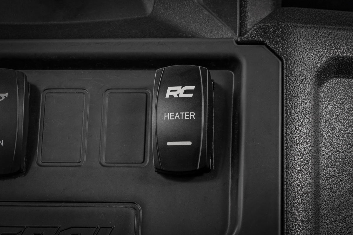 Rough Country 710HS Rocker Switch | Cab Heater | 2x1 with Logo | Blue Back Light | Polaris General XP 4 1000 - Studio View 4