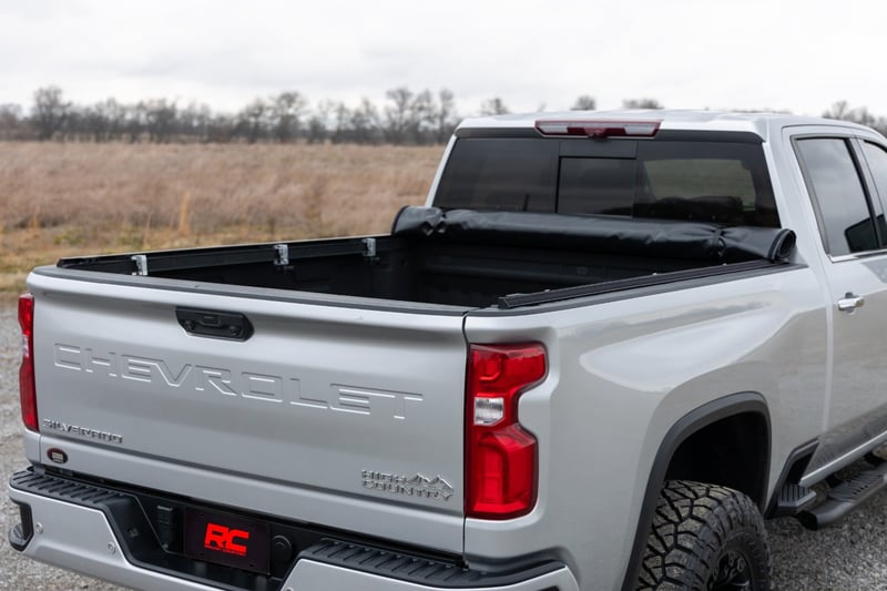 RC Soft Roll Up Bed Cover | 6'9" Bed | Chevy/GMC 2500HD/3500HD (20-26) (manufacturer page)