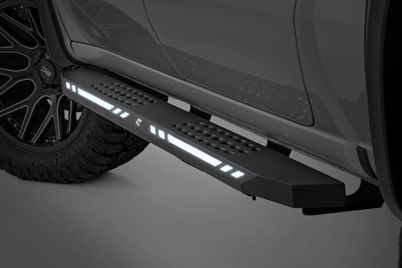 RC AC2 Running Boards | Amber/White | Crew Cab | Ram 1500/2500/3500 2WD/4WD (2010-2025 & Classic) (manufacturer page)