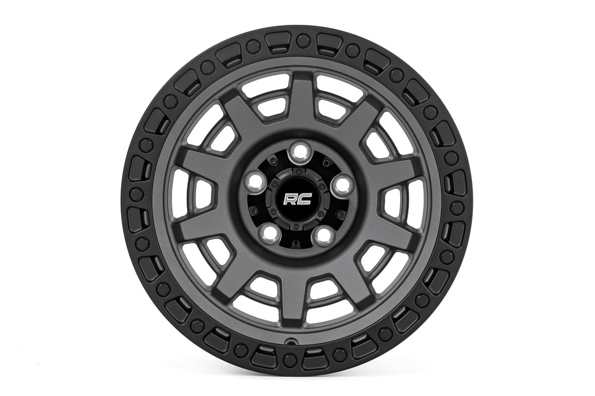 Rough Country 85 Series Wheel | One-Piece | Gunmetal Gray/Black | 15x8 | 5x5.5 | -19mm - RC Wheels (Image 2 of 6)