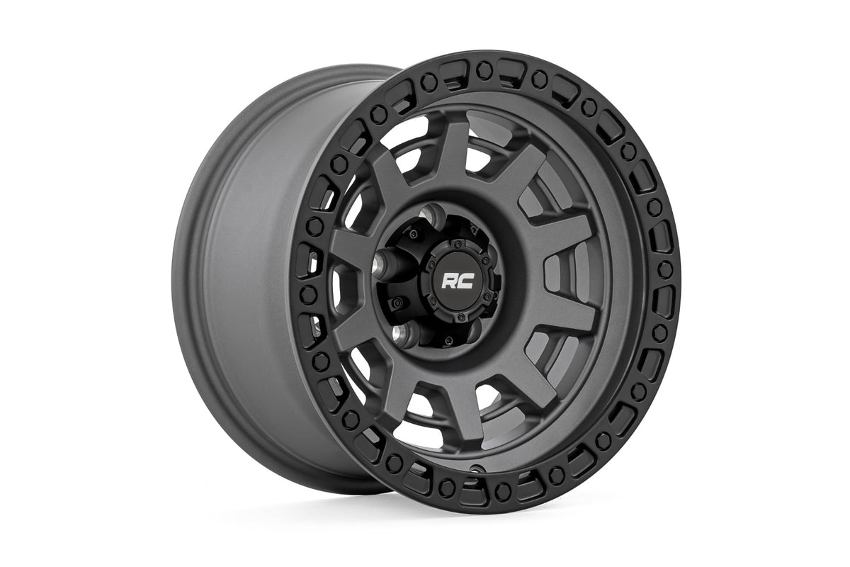 Rough Country 85 Series Wheel | One-Piece | Gunmetal Gray/Black | 15x8 | 5x5.5 | -19mm - RC Wheels (Image 4 of 6)