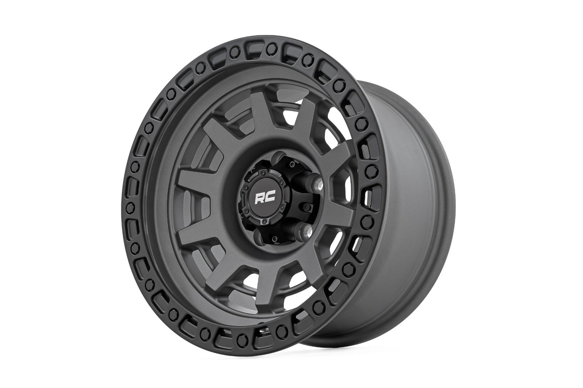 Rough Country 85 Series Wheel | One-Piece | Gunmetal Gray/Black | 15x8 | 5x5.5 | -19mm - RC Wheels (Image 3 of 6)