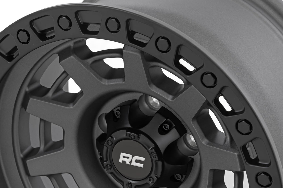 Rough Country 85 Series Wheel | One-Piece | Gunmetal Gray/Black | 15x8 | 5x5.5 | -19mm - RC Wheels (Image 6 of 6)