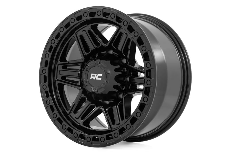 RC 76 Series Wheel | Simulated Beadlock | Gloss Black | 17x9 | 6x5.5 | -12mm (manufacturer page)