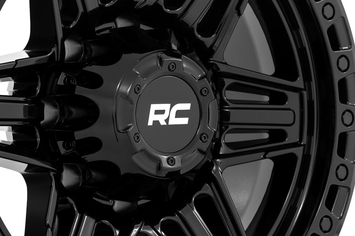 Rough Country 76 Series Wheel | Simulated Beadlock | Gloss Black | 17x9 | 8x170 | -12mm - RC Wheels (Image 5 of 6)