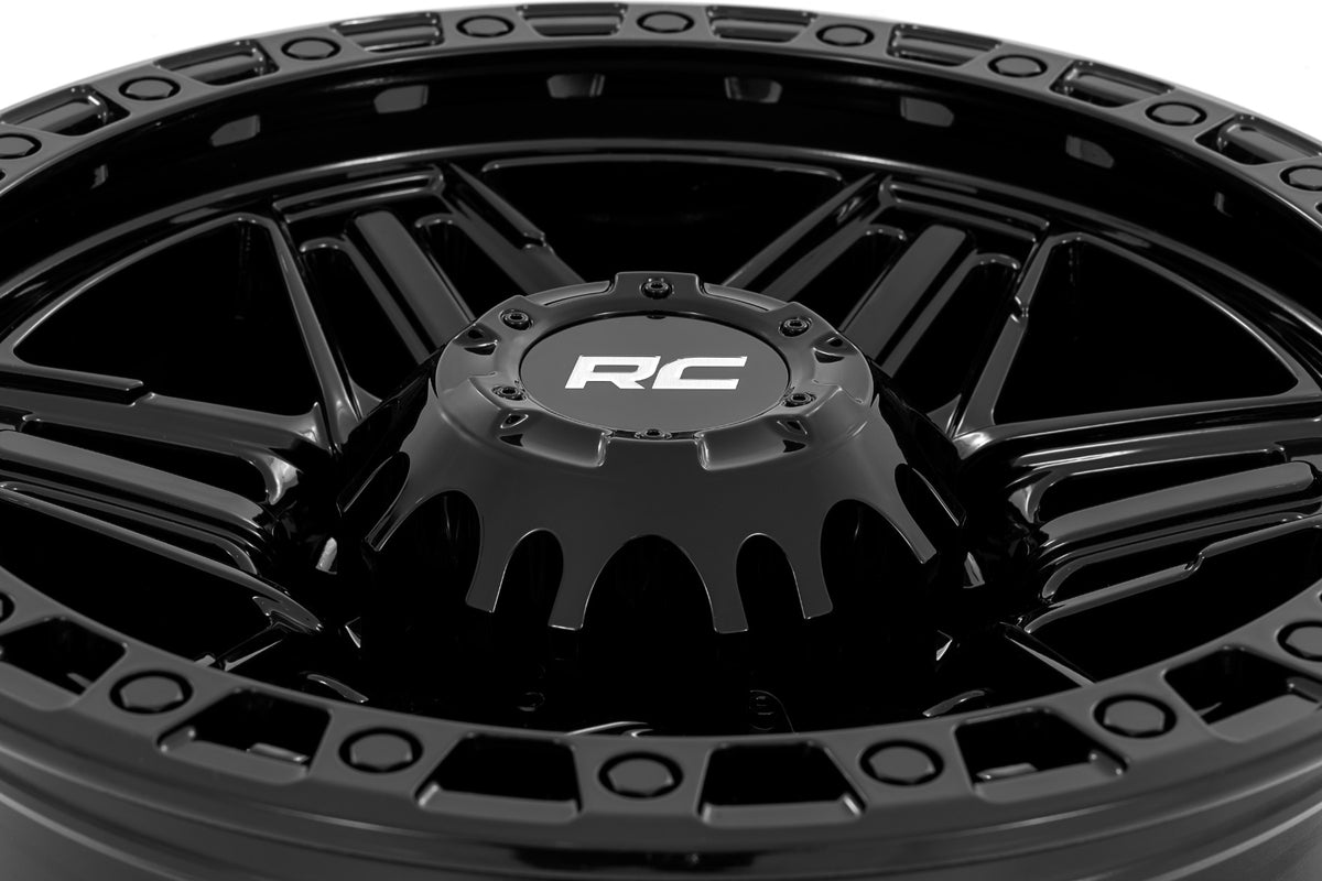 Rough Country 76 Series Wheel | Simulated Beadlock | Gloss Black | 17x9 | 8x6.5 | -12mm - RC Wheels (Image 6 of 6)