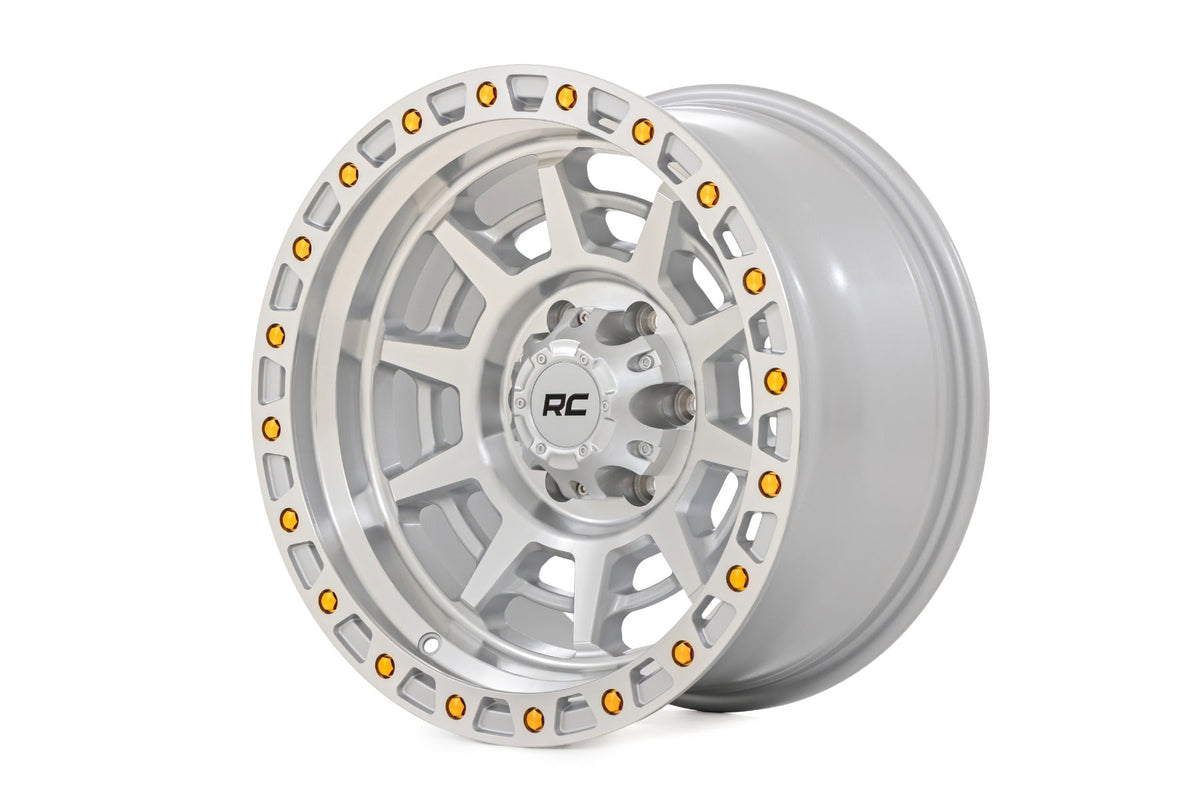Rough Country 85170912C 85 Series Wheel | Simulated Beadlock | Full Machine | 17x9 | 6x5.5 | -12mm - Studio View 1