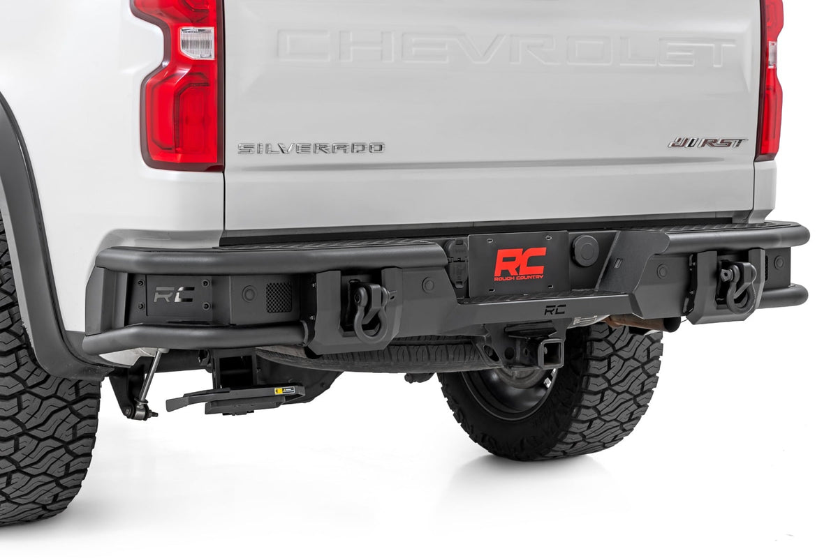 Rough Country 51219 Rear Bumper | Tubular | Chevy Silverado 1500 2WD/4WD (2019-2026) - Image 1
