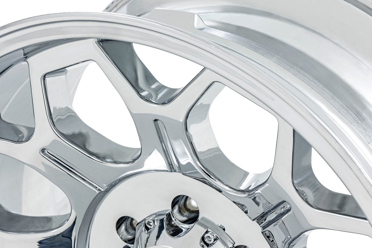 Rough Country 77224412 77 Series Wheel | One-Piece |Chrome | 22x12 | 6x5.5 | -44mm - Studio View 6