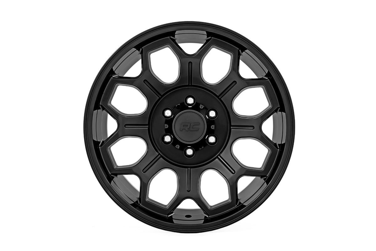 Rough Country 77 Series Wheel | One-Piece | Semi Gloss Black | 20x9 | 6x135 | +18mm - RC Wheels (Image 2 of 6)