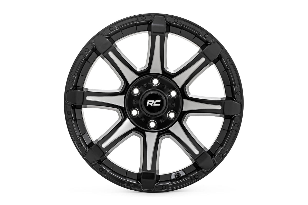 Rough Country 81 Series Wheel | One-Piece | Semi Gloss Black w/machined spokes | 20x9 | 5x150 | +18m - RC Wheels (Image 2 of 6)