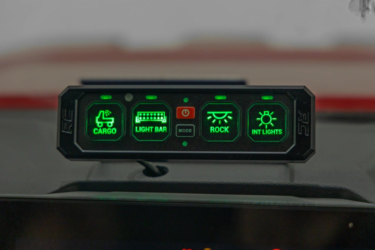 4 Gang Switch Panel | RGB Backlit Buttons | Multifunction Modes - Lighting & Acc (Image 2 of 6)
