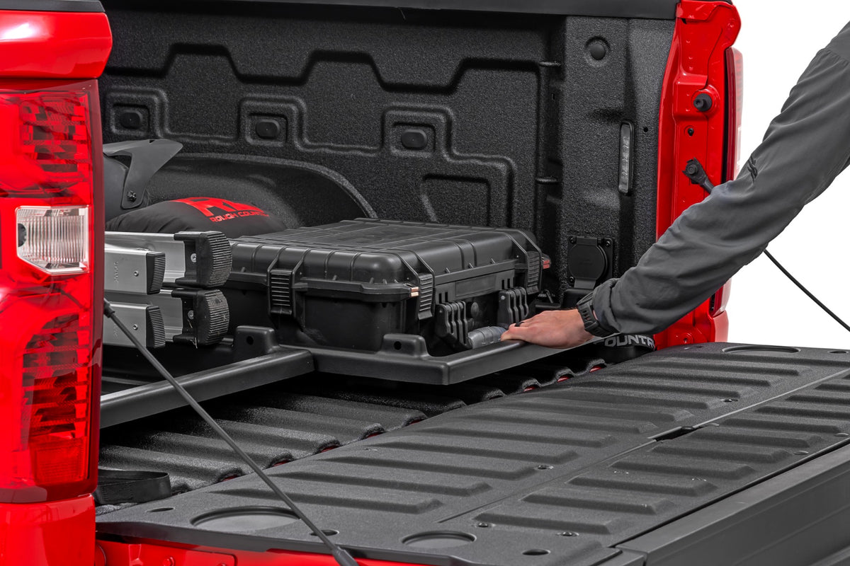 Slide-Out Truck Bed Cargo Trays | Fits 5'7"-6'4" Beds | Easy Tailgate Access - Cargo Management (Image 5 of 6)